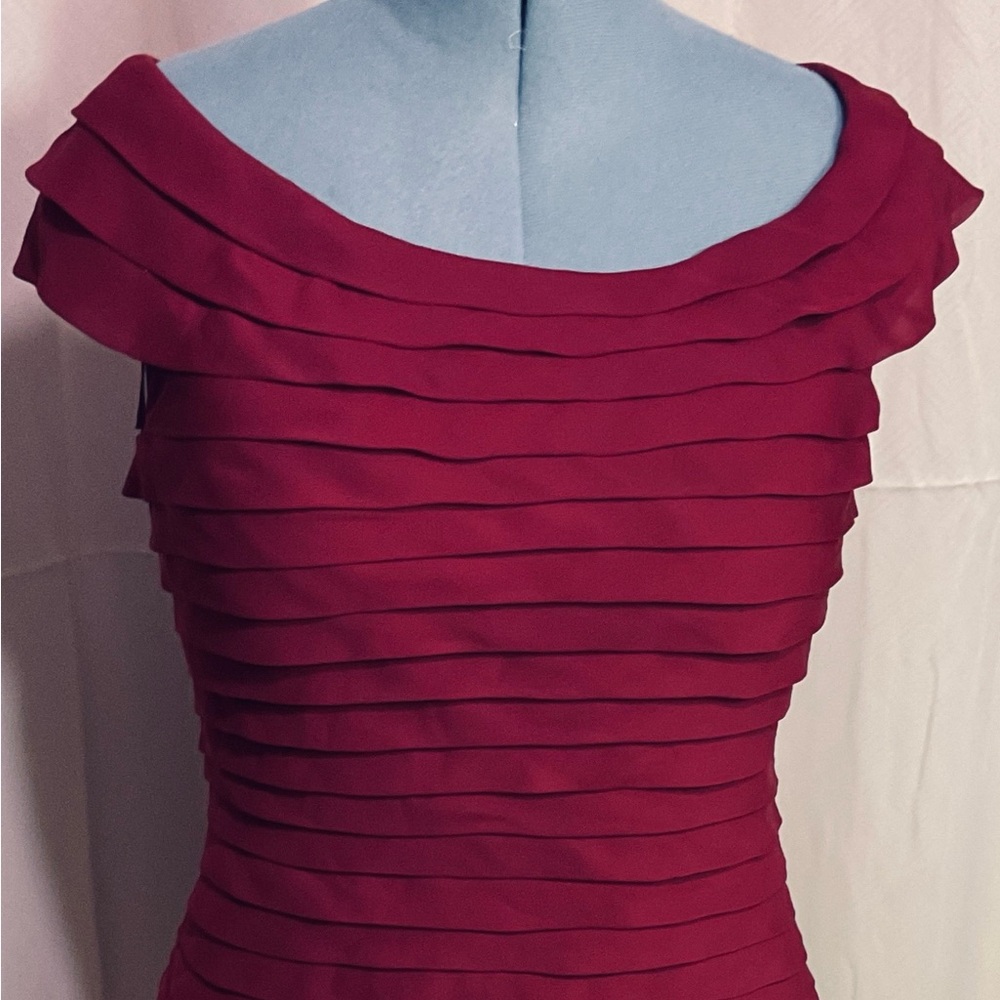 Adrianna Papell Burgundy Layered Dress - Picture 2 of 12